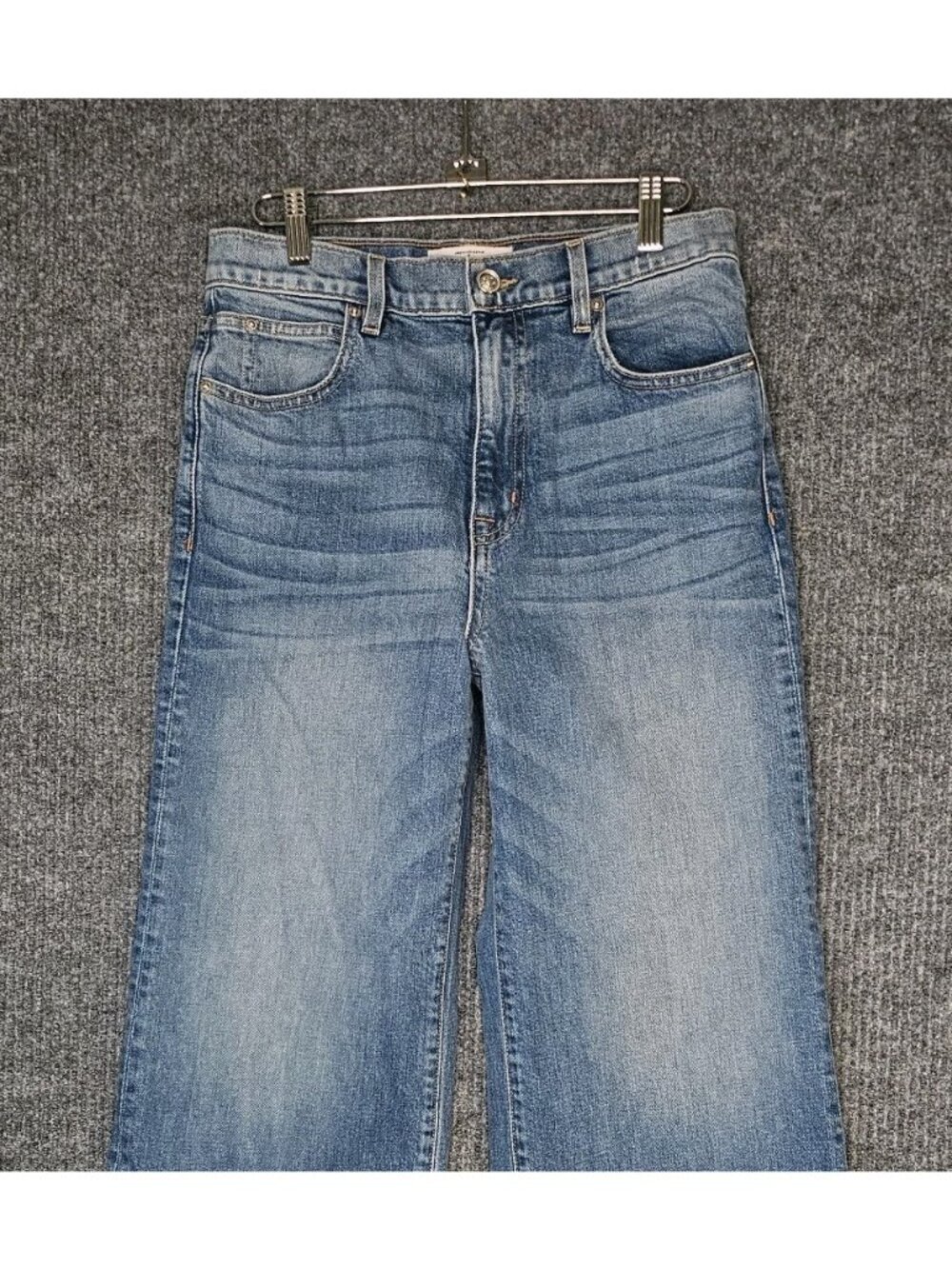 SLVRLAKE 28 Grace Crop Wide Leg Raw Hem Jeans in Blue bird 28 x 26 - Picture 3 of 8